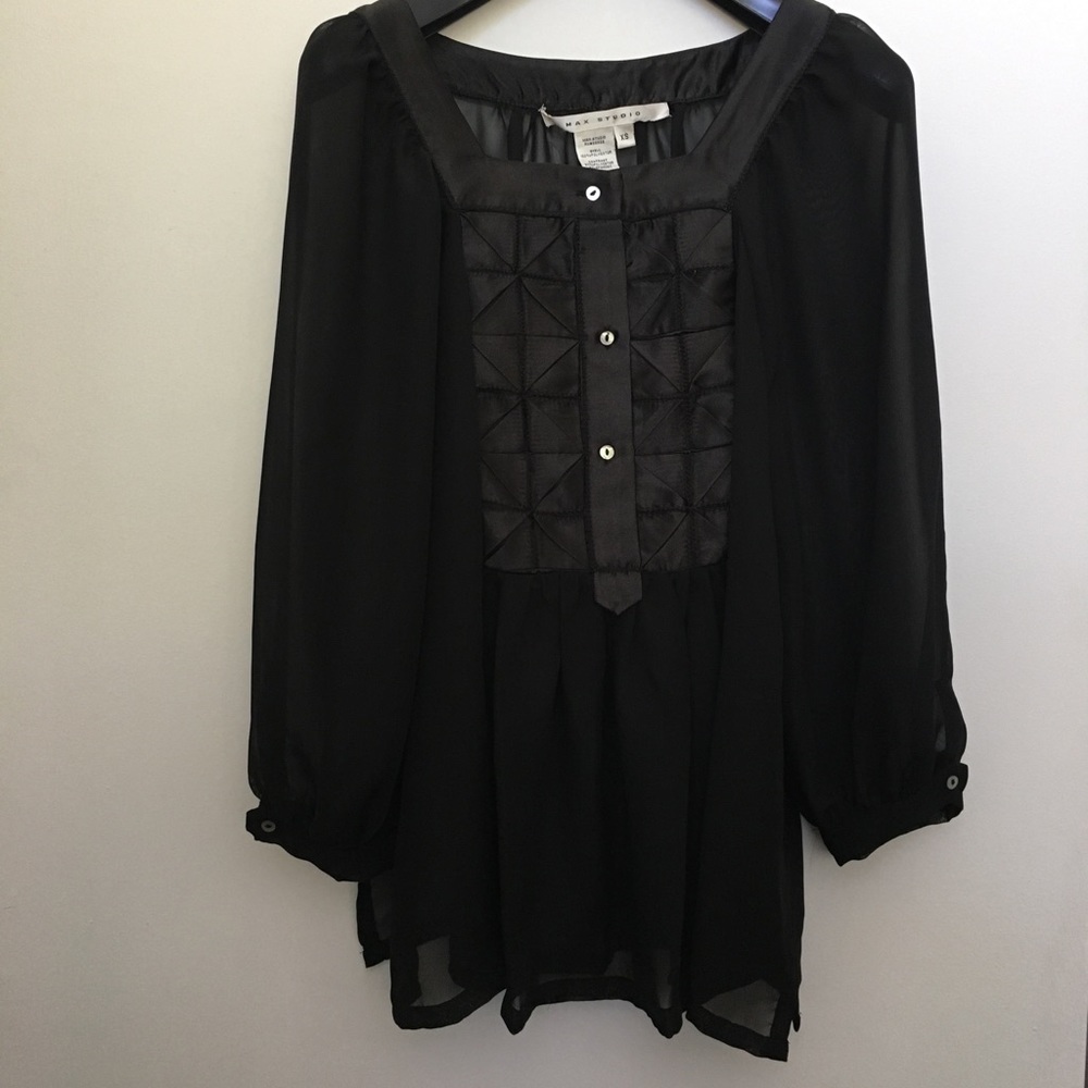 Max Studio sheer black blouse
